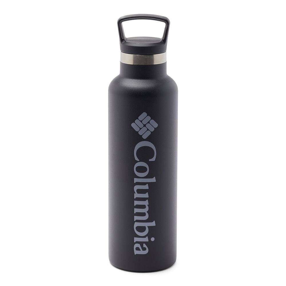 NWT Columbia Double-Wall Vacuum Bottle with Screw-on Top, black- 21oz